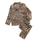Print Satin Pyjamas Set-Brown Leopard