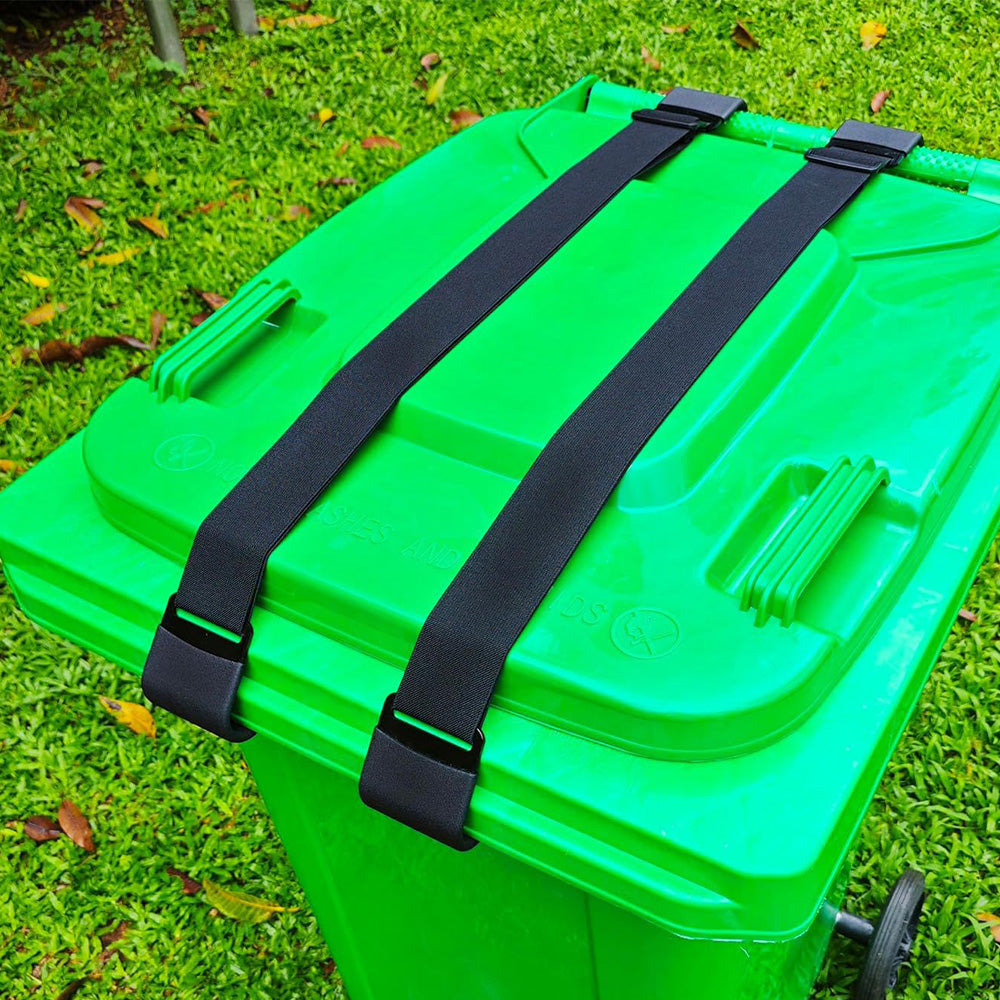 4Pcs Trash Can Lock Straps Adjustable Metal Garbage Bin Lid Locking Bands