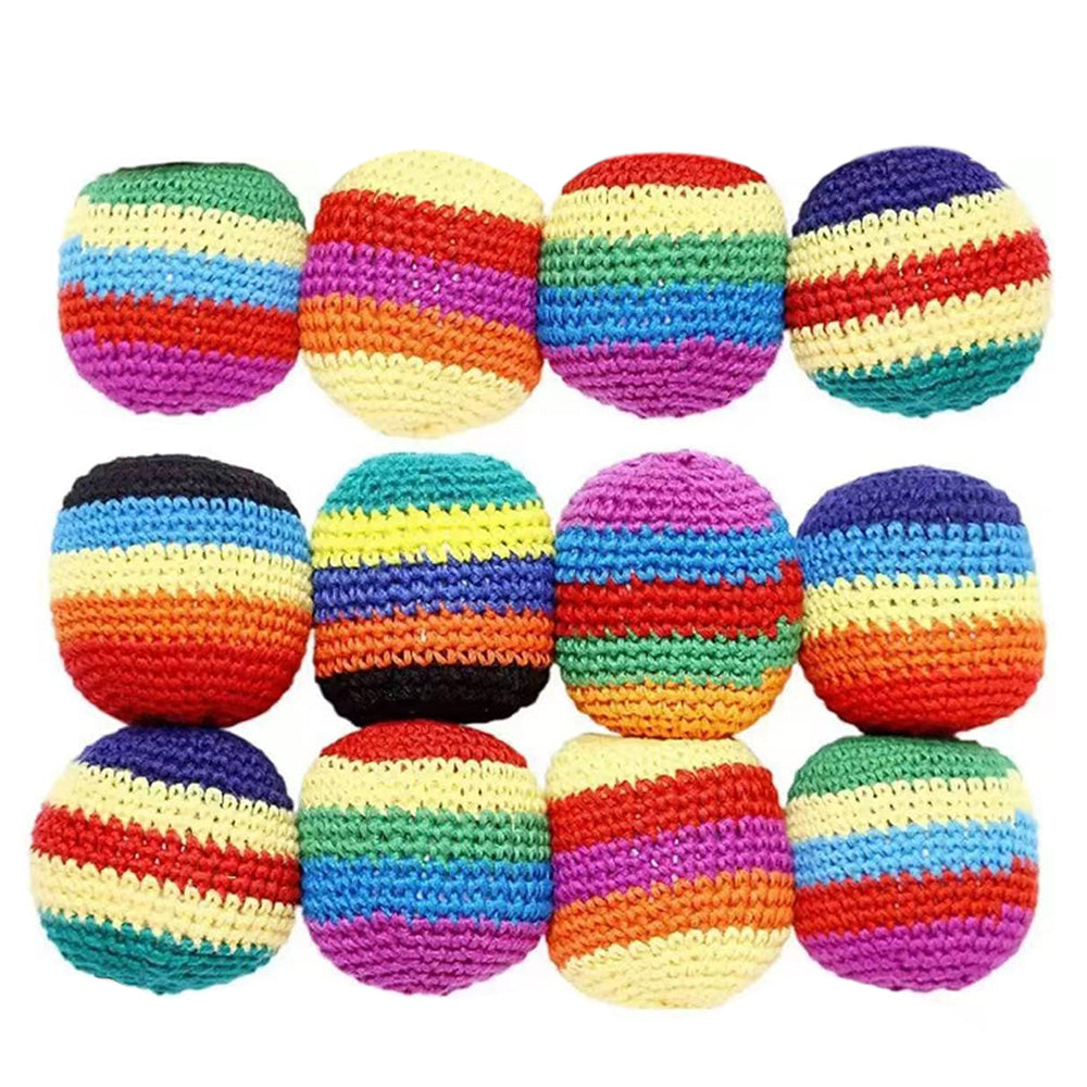 Funny Crochet Footbag Woven Kickball Soft Knitted Kick Balls Juggling Balls for Outdoor Play