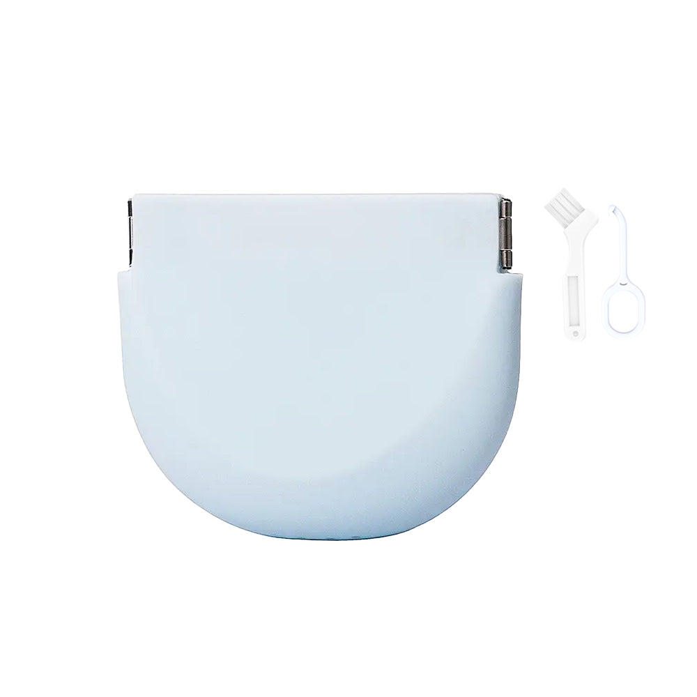 2 in 1 Portable Silicone Denture Retainer Storage Case