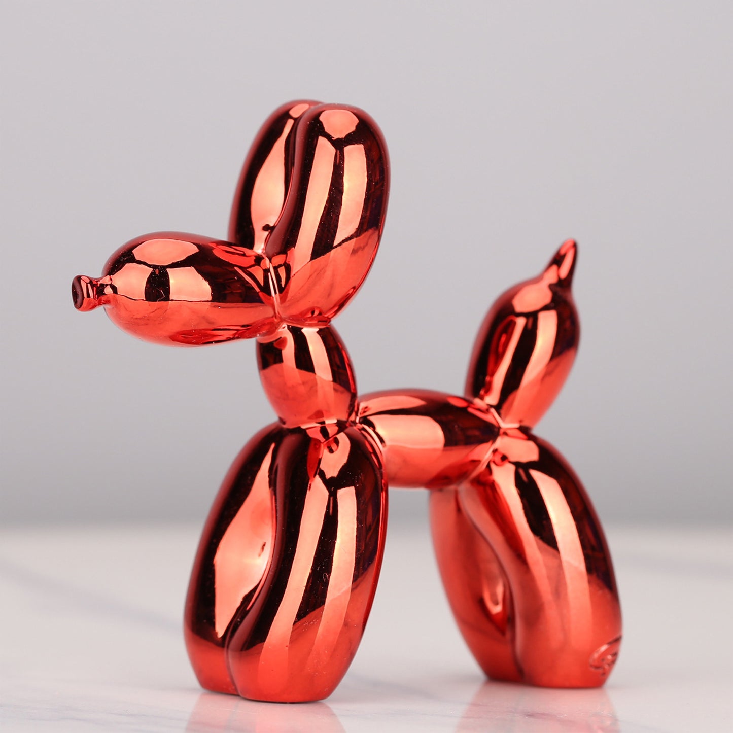 Electroplated Silver Resin Balloon Dog Statues Cute Home Decor Ornaments
