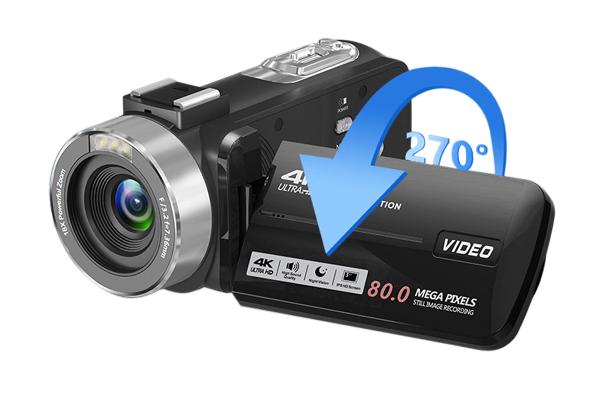 4K Video Camera Camcorder With 18x Digital Zoom And 32GB Card