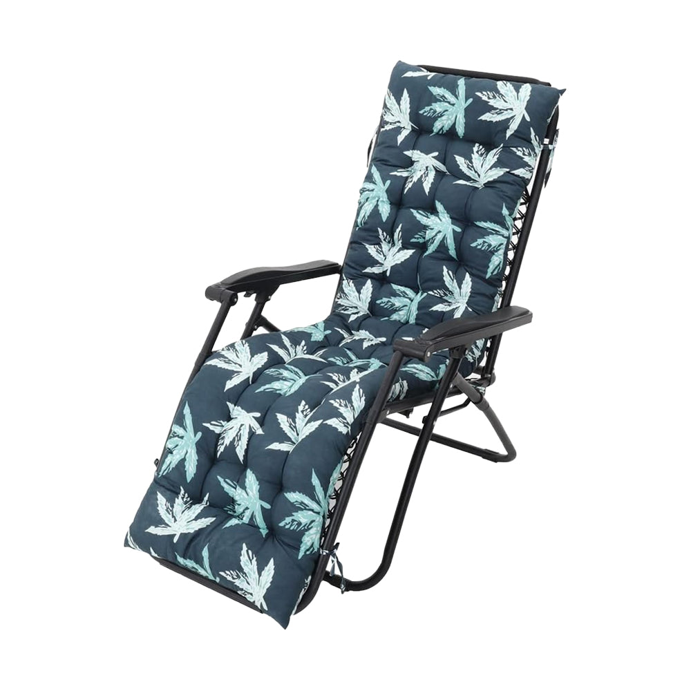 Floral Printed Lounger Chair Cushion with Anti-slip Ties