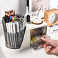 Rotating  Pen Holder with 2 Drawer Multi-Functional
