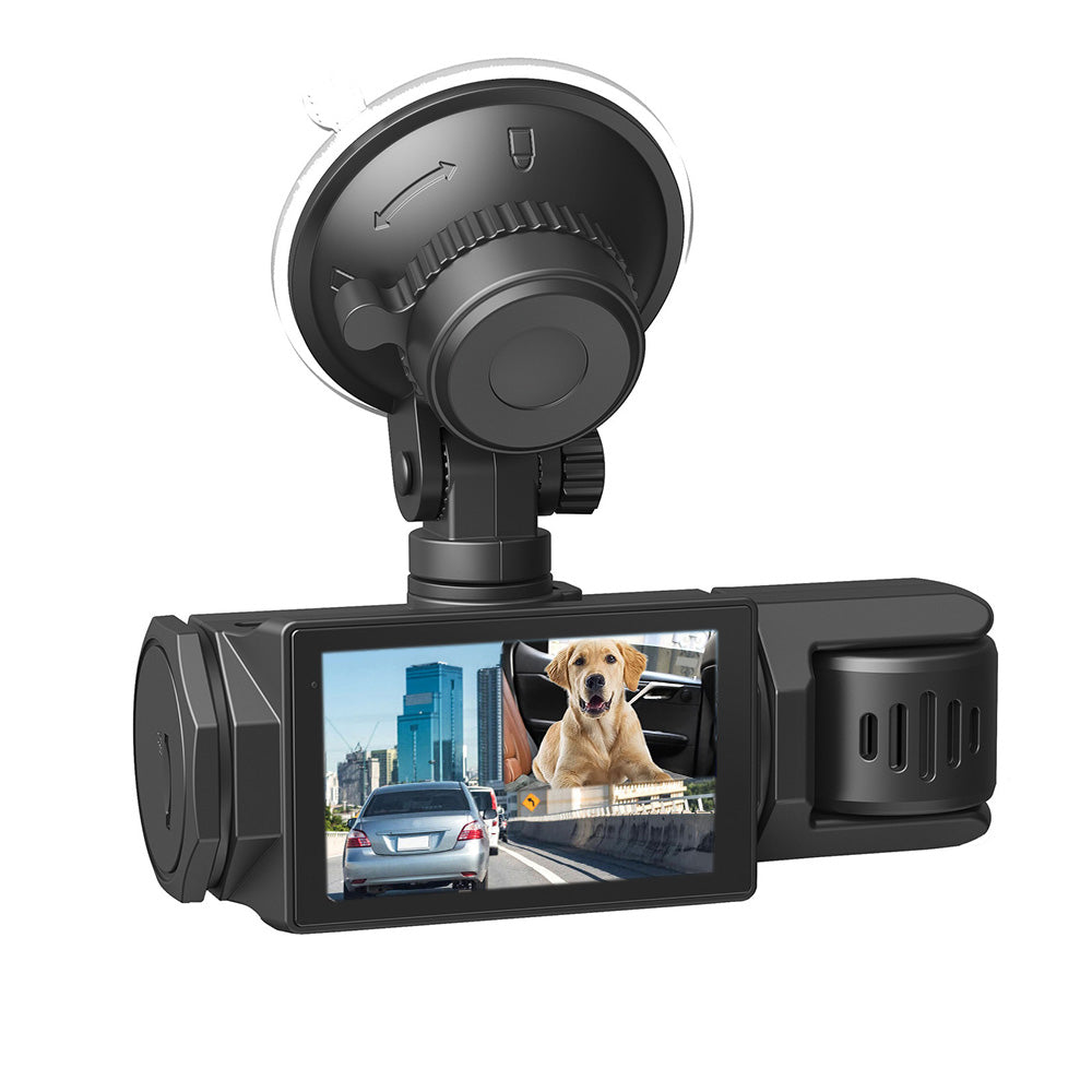 3 Channel Dash Cam Front and Rear Car Dash Camera With Motion Detection