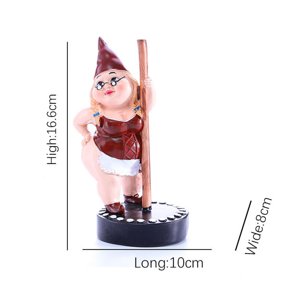 Funny Garden Pole Dancing Gnome Resin Statue for Indoor Outdoor Decor Gift