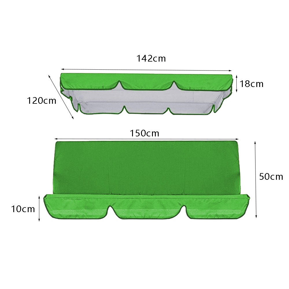 Durable Garden Swing Seat Canopy Replacement Waterproof Swing Top Cover Furniture-Green,XL