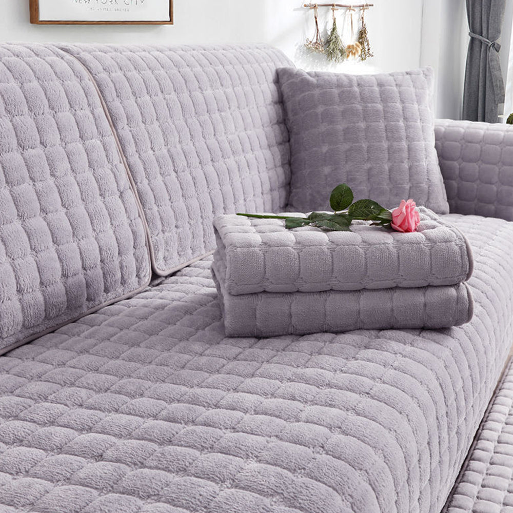 Flannel Non-Slip Thickened Sofa Cushion Cover-Pillowcase