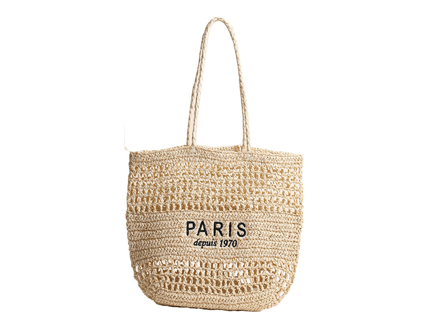 Women's Paper Woven Mesh Hollow Tote Shoulder Bag