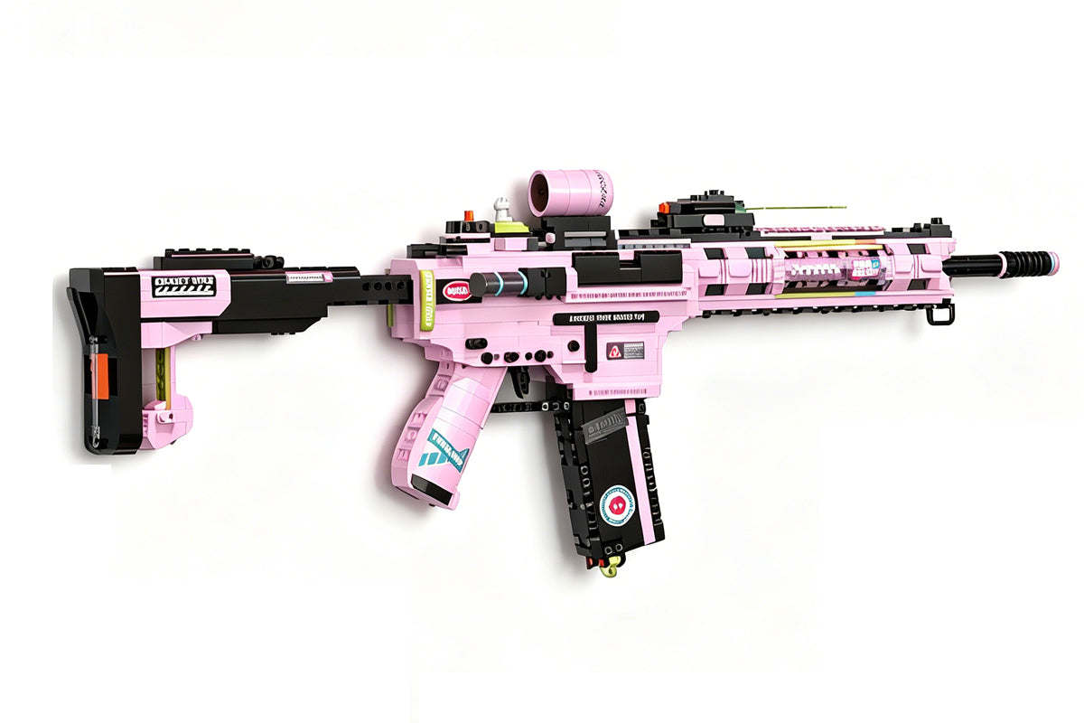 Cool Static Building Block Toy Gun No Shooting Building Blocks Gun Non-Firing Simulation Military Model DIY Assembly Toy