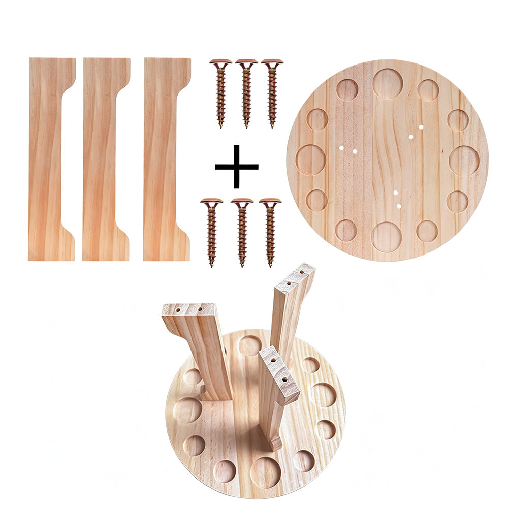 360 Degree Rotating Engineered Wood Floor Fishing Rod Rack Holds 12 Rods