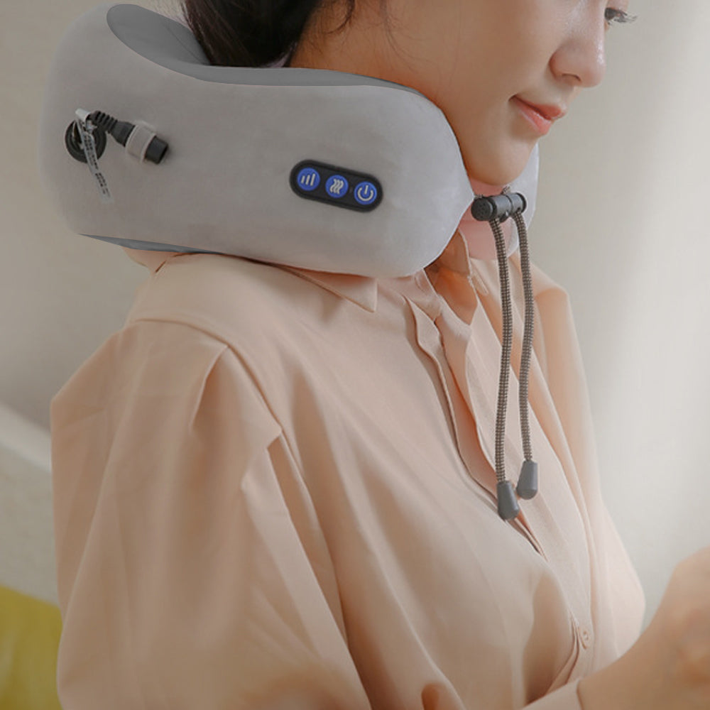 3 Mode Portable U-Shaped Electric Cordless Neck Support Pillow