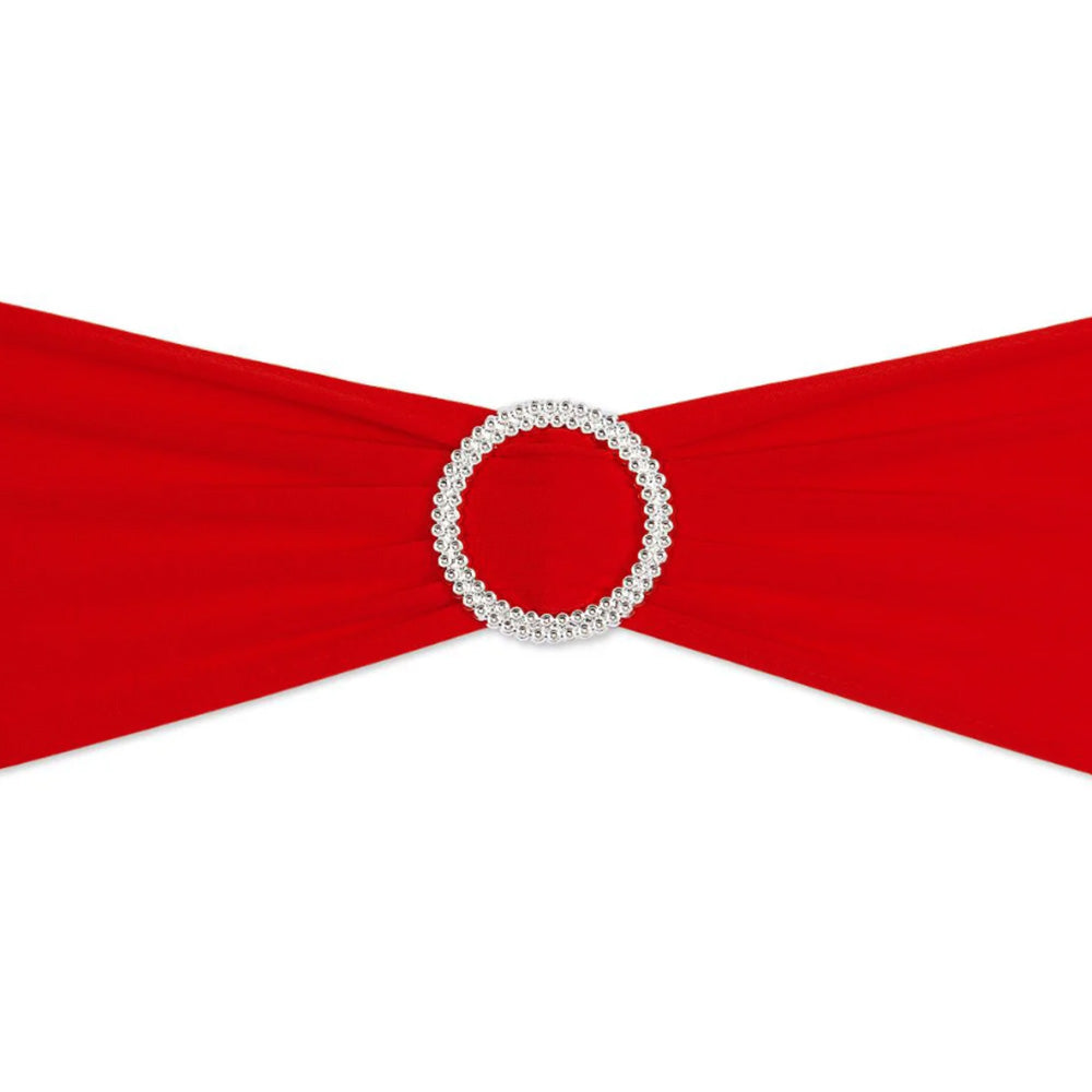 10Pcs Elastic Chair Sashes Bows with Buckle Spandex Chair Bands for Weddings Parties Meetings