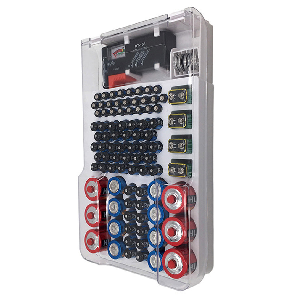 93 Slot Battery Organizer Case with Tester Storage Box for Home Use