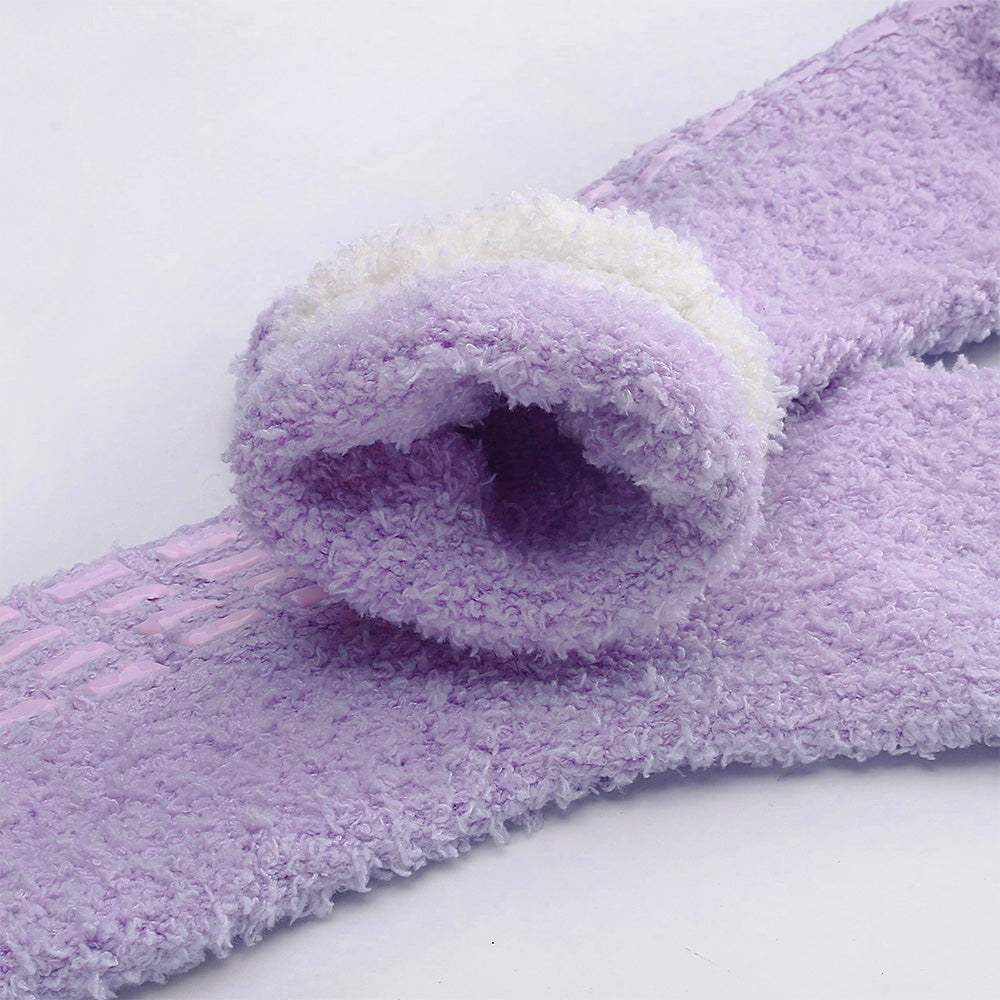 4Pcs Non-Slip Grip Socks for Women Fluffy Slipper Socks