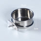 2Pcs Parrot Pet Stainless Steel Food Water Bowl Bird Feeder Crate Cage