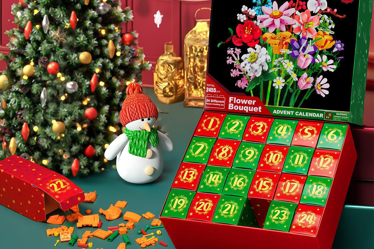 Flower Bouquet Building Blocks Advent Calendar Christmas Gift Box
