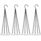 4 Pack 58cm Hanging Basket Chain with Hooks Black Metal Planter Flower Pot Chain