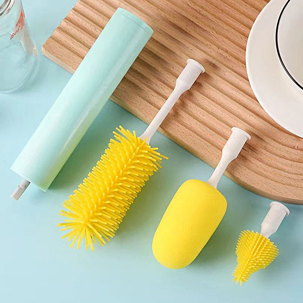 3 in 1 Electric Detachable Silicone Cup Cleaning Brush Set