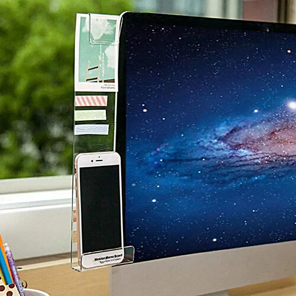 2Pcs Multi-function Acrylic Memo Board for Computer Monitor