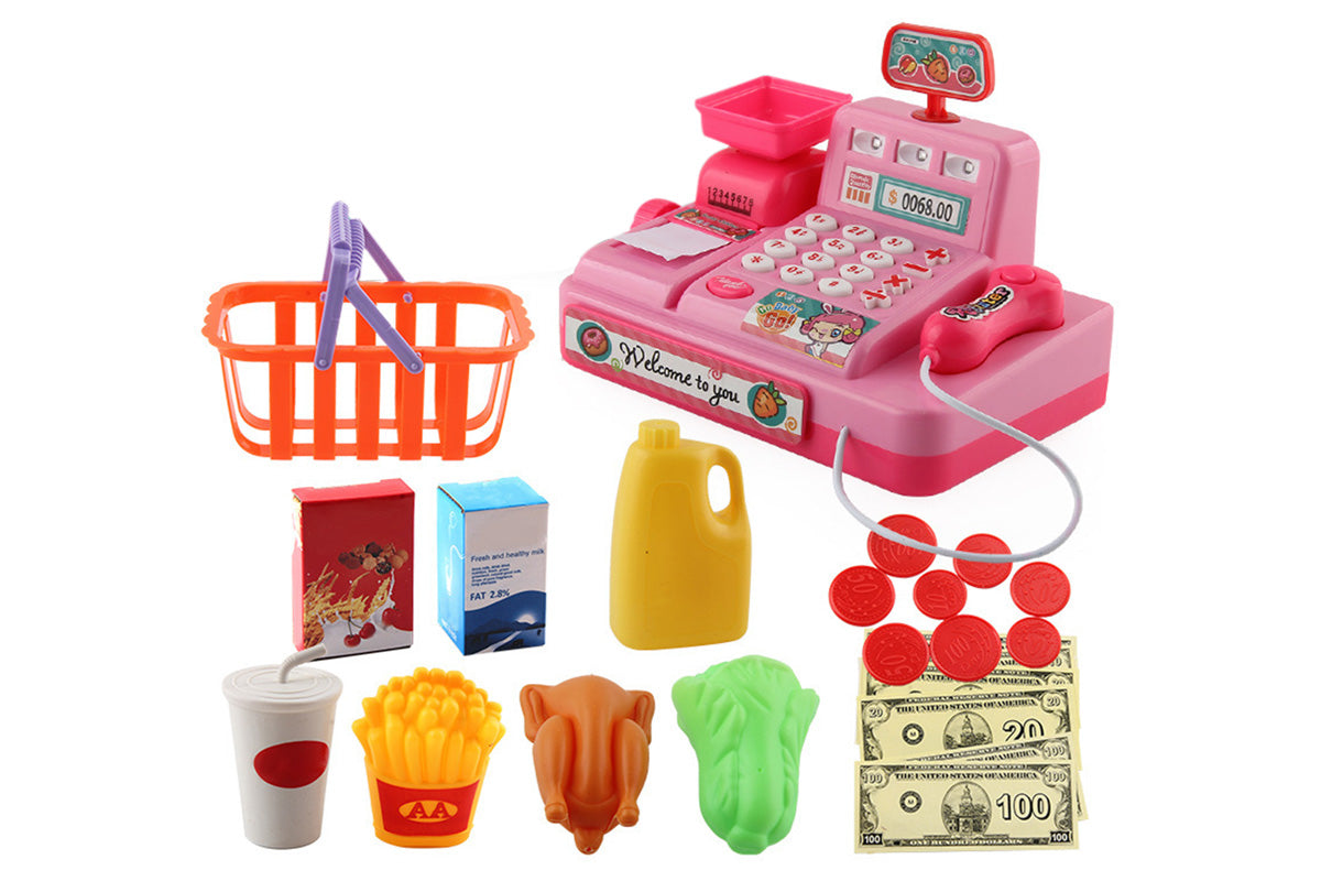 Cash Register Pretend Play Calculator Cash Register Toys with Scanner