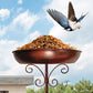 Vintage Metal Bird Bath & Feeder Bowl Weather-Resistant Garden Stand for Outdoor Yard Decor