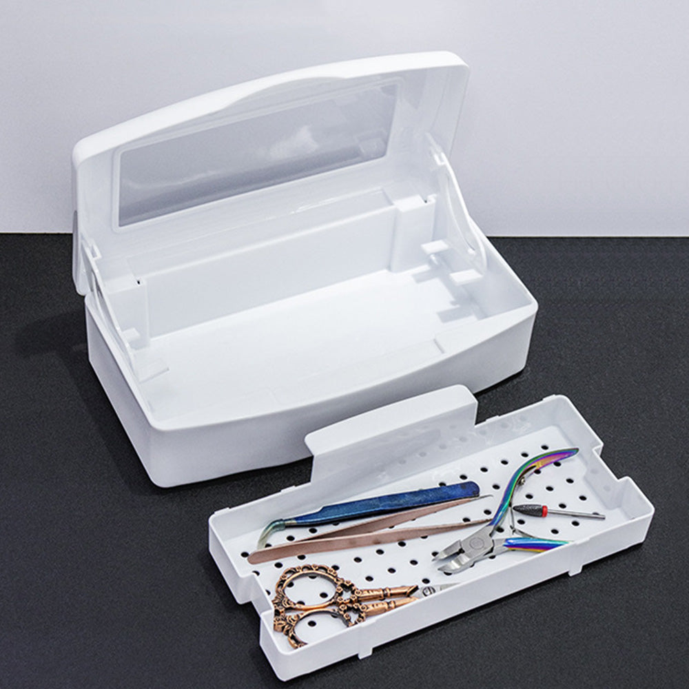 Nail Tool Cleaning Soaking Cleaning Box with Lift Up Filter Tray