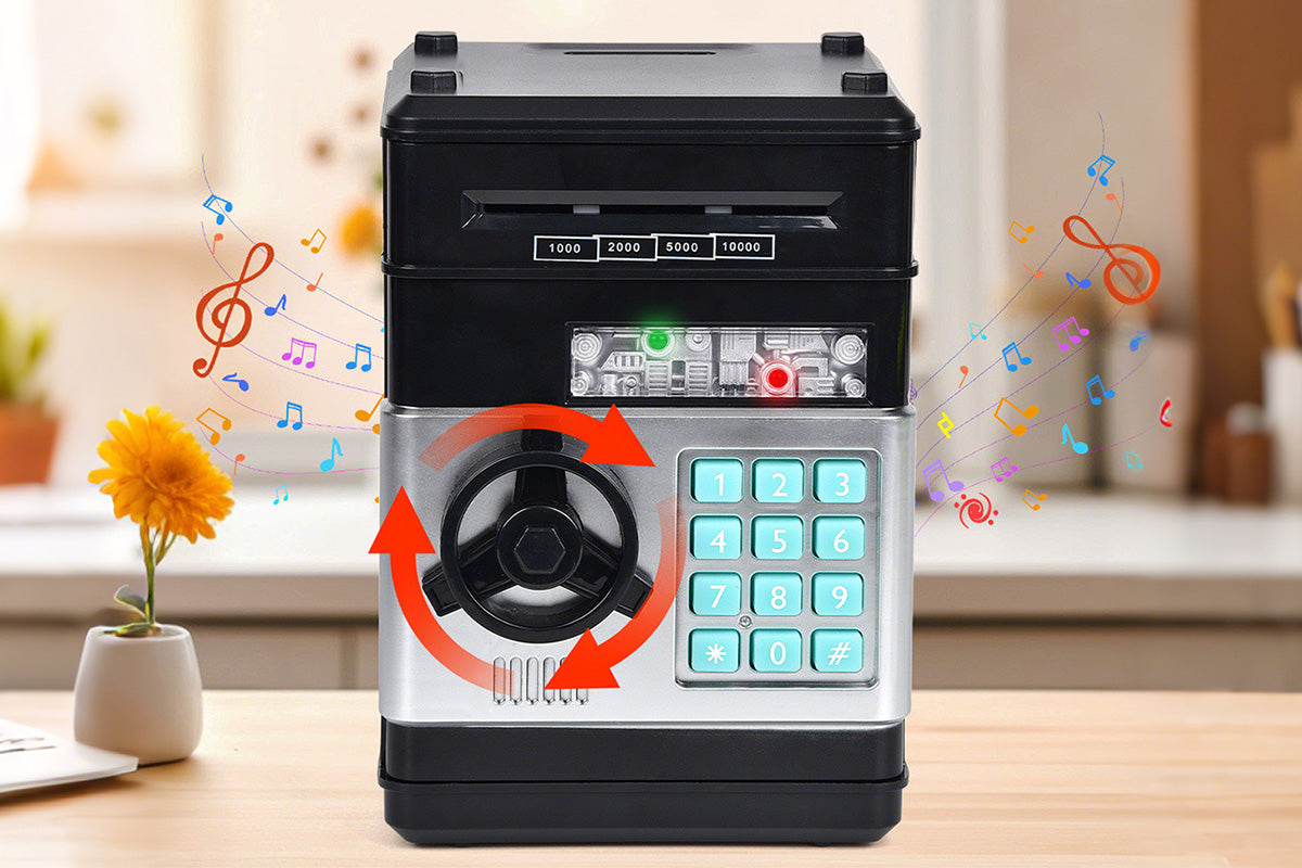 Electronic ATM Piggy Bank with Password Lock Money Coin Saving Box Toys