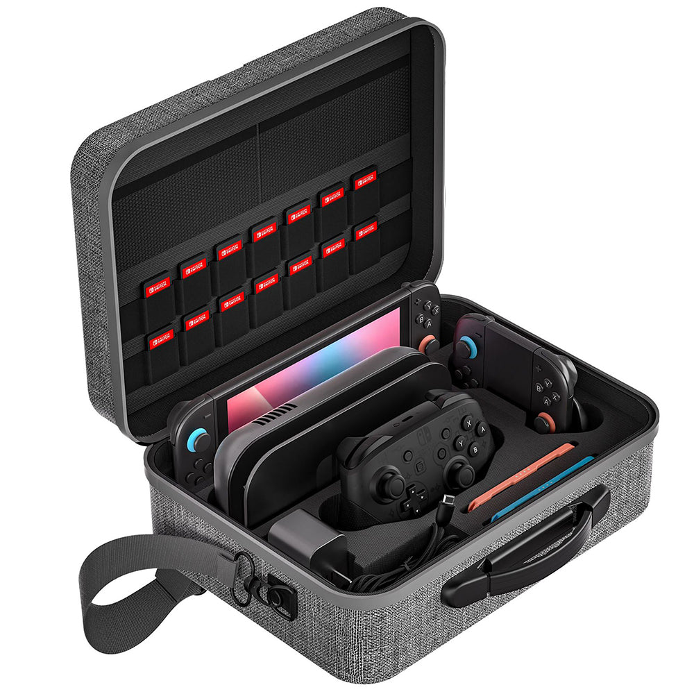 Deluxe Travel Carrying Case for Nintendo Switch 2 with Shoulder Strap and 14 Game Card Slots