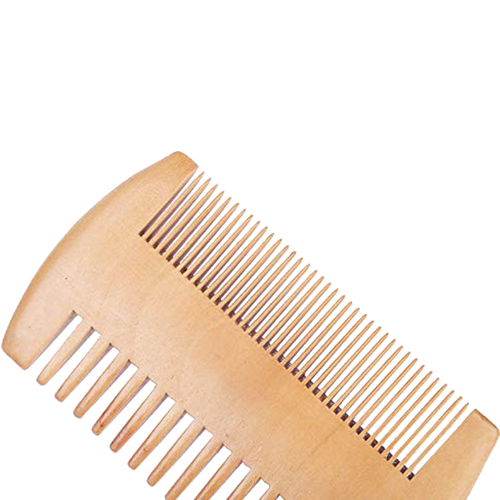 2PCS Double Sided Wooden Beard Comb for Beard Hair Portable Men Mustache Comb for Home Travel