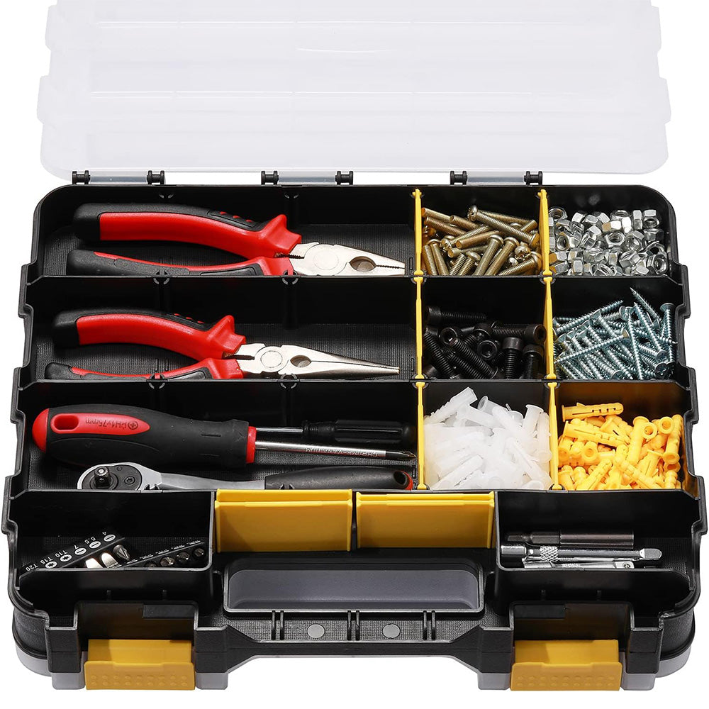 34 Grid Double Sided Tool Organizer Box for Screws Nuts and Small Parts