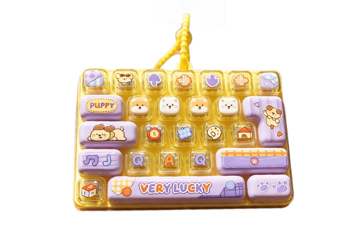 Aldults Keyboard Fidget Toy Keychain Press-able Rebound Keycap Stress Relief Toy