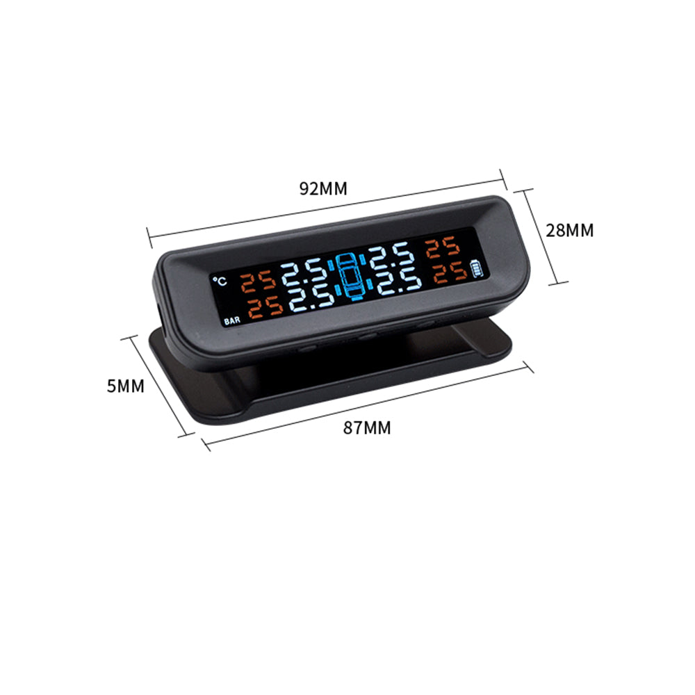 Solar Wireless Smart Tire Pressure Monitor with External Sensors