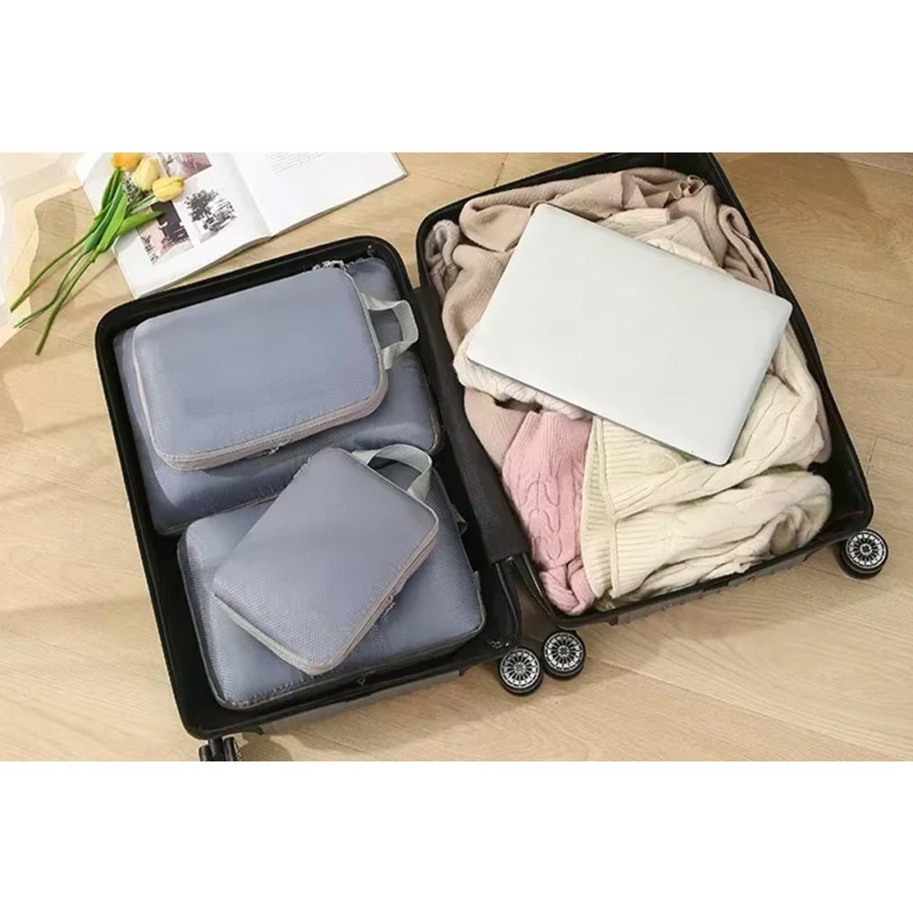 4Pcs Zipper Compression Storage Packing Bags Travel Luggage Organizers