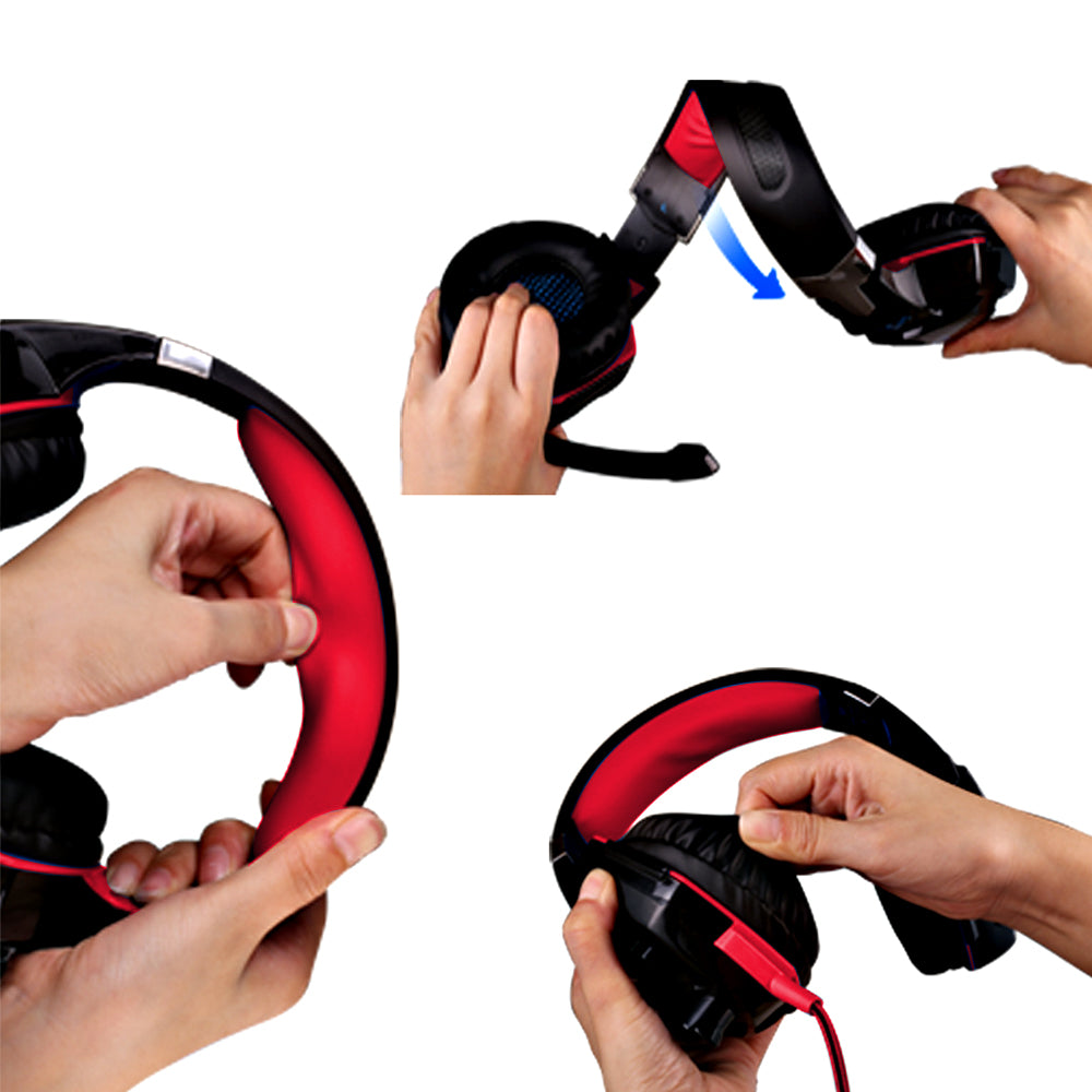3.5mm Gaming Headset MIC LED Headphones Surround with Splitter  for PC Mac Laptop