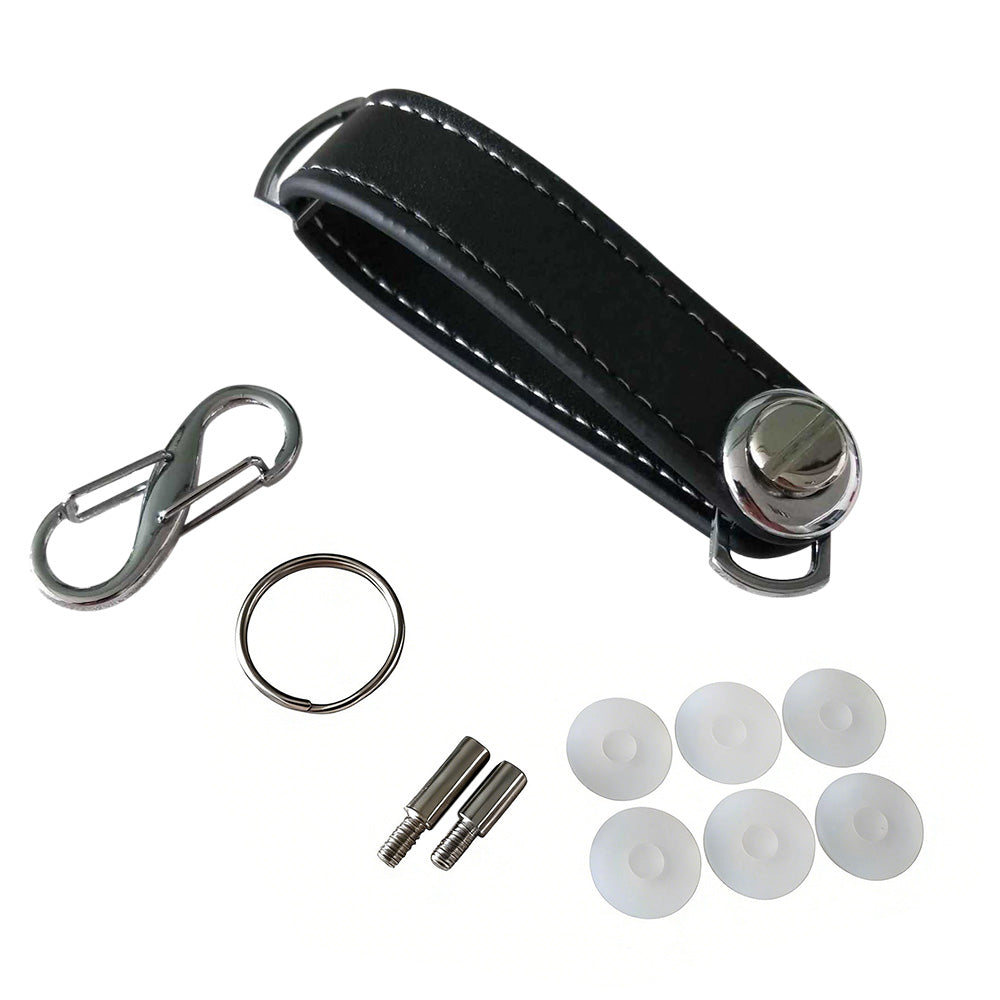 Leather Smart Key Holder Folding Key Organizer Clip Compact Keychain