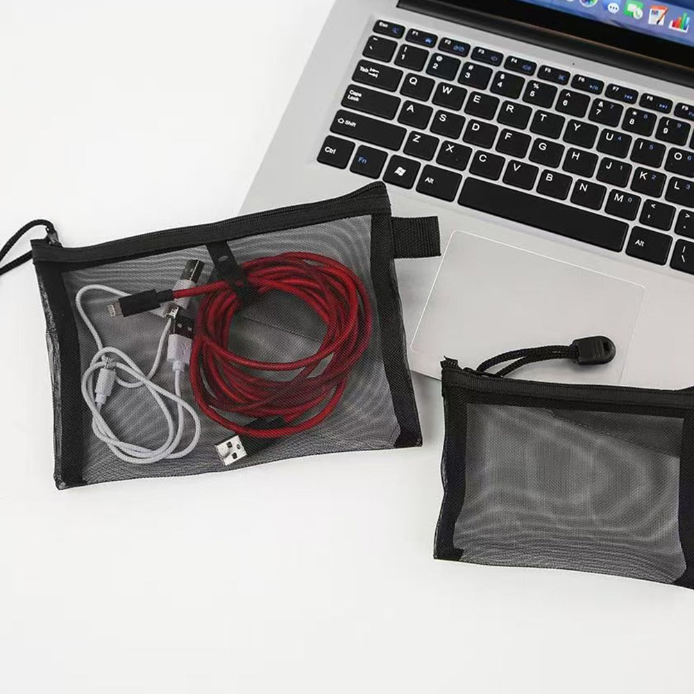 8 Piece Black Mesh Travel Organizer Bag Set in 4 Sizes