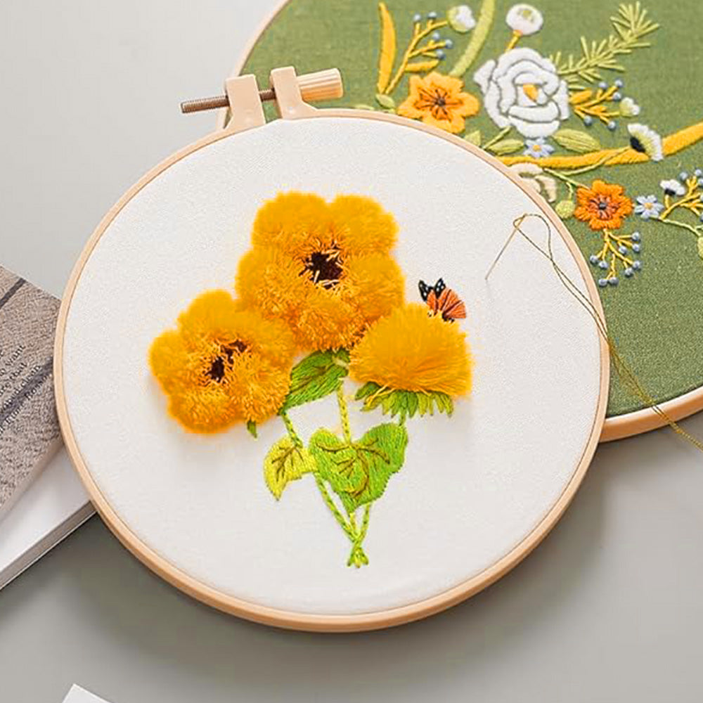 6 PCS Embroidery Hoops with 16 Needles Plastic Cross Stitch Hoops for Crafts