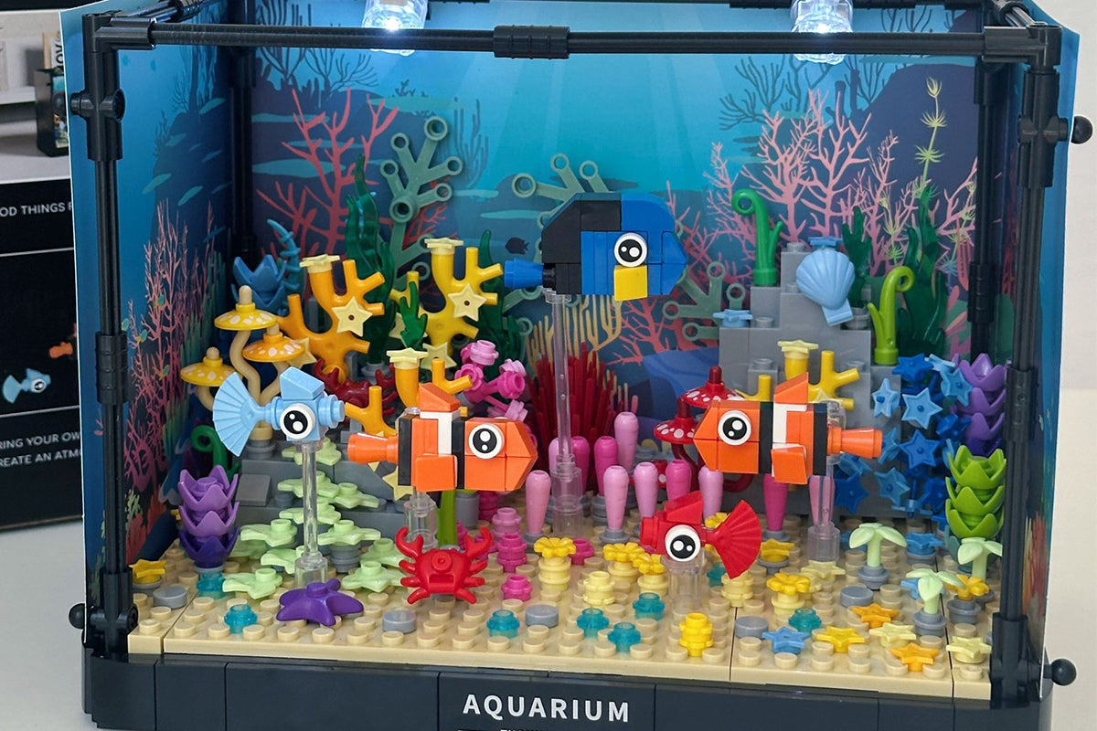 570pcs Lighting Aquarium Building Blocks Fish Tank Building Block Set