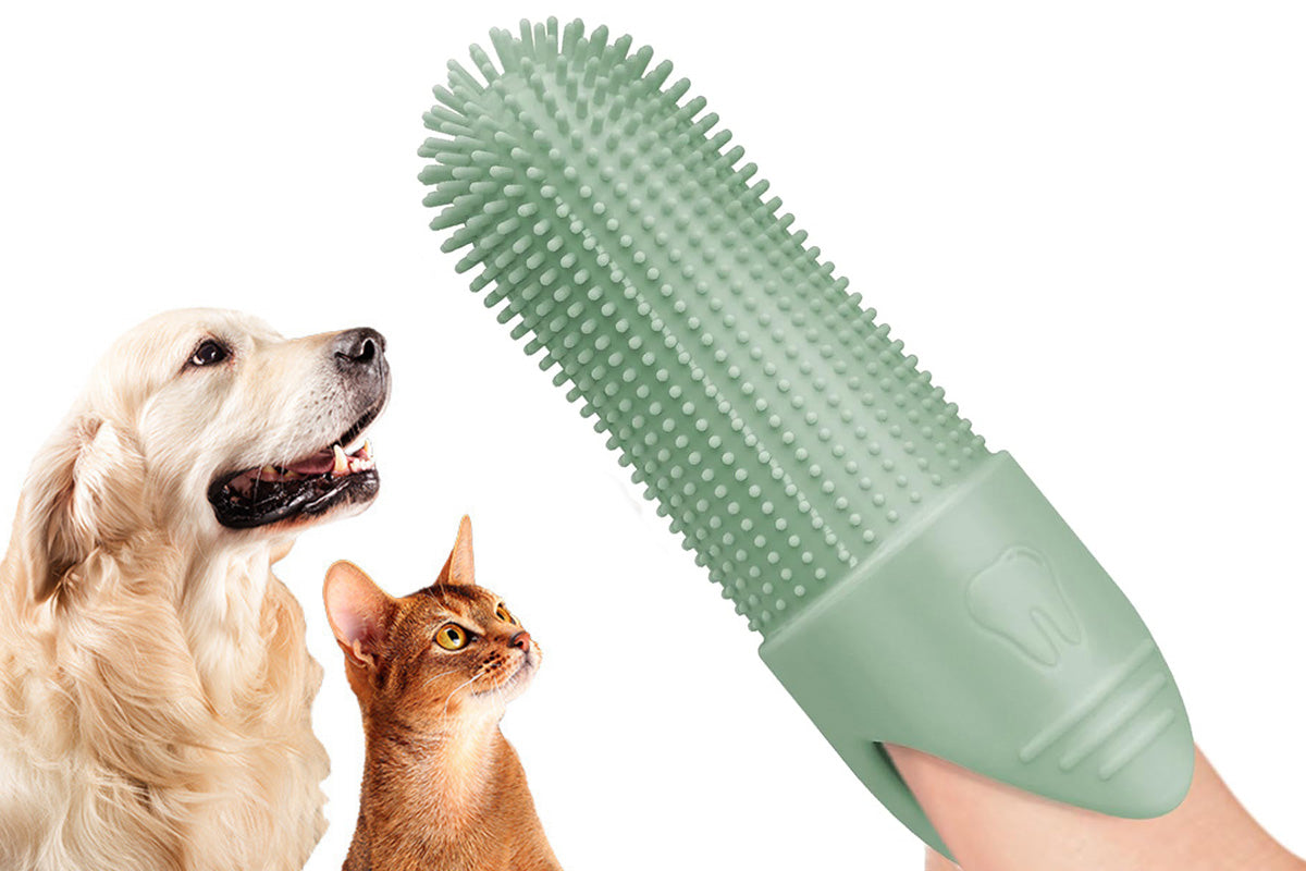 Silicone Pet Finger Toothbrush for Cats Dogs Daily Teeth Cleaning