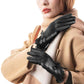 Womens Winter PU Leather Touchscreen Gloves Texting Warm Driving Gloves