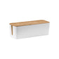 Bamboo Lid Cable Management Storage Box for Home and Office