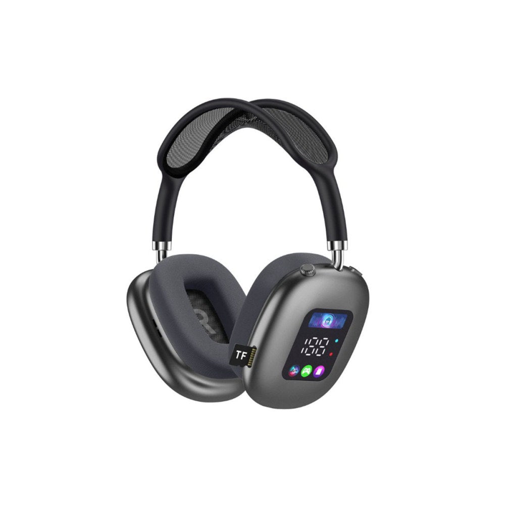 Wireless Bluetooth Headphone with LED Digital Display Screen Over-Ear Headset
