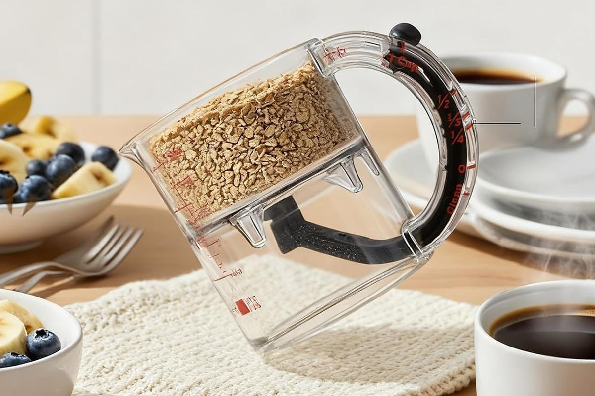 4-in-1 Adjustable Measuring Cup for Baking Cooking with Scraper Base