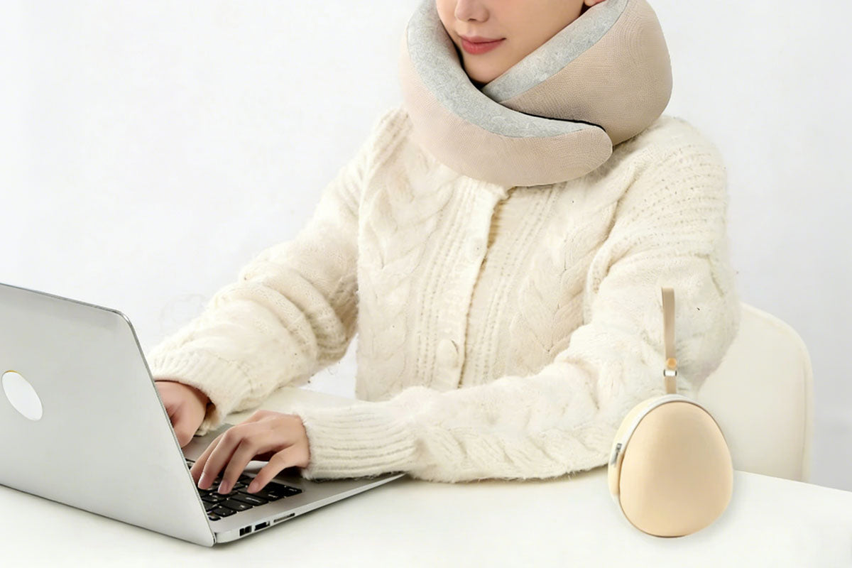 Travel Memory Foam Neck Pillow with Storage Box Eye Mask Earplugs