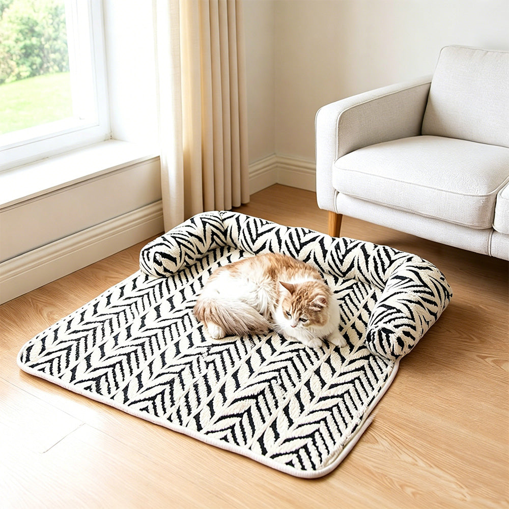 Thick Plush Non Slip Pet Mat for Sofa Chair Window Seat-Black