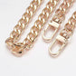 2Pcs Flat Chain Shoulder Strap Replacement Metal Bag Strap with Hook Clasps for Handbags Purses