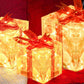 3D 3-Pack Christmas Gift Box with LED Lights Decorations