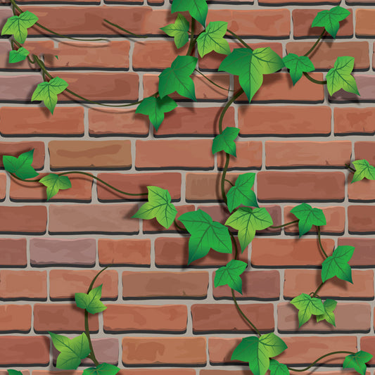 10M Natural Brick Stone Wallpaper-Creepers and Bricks