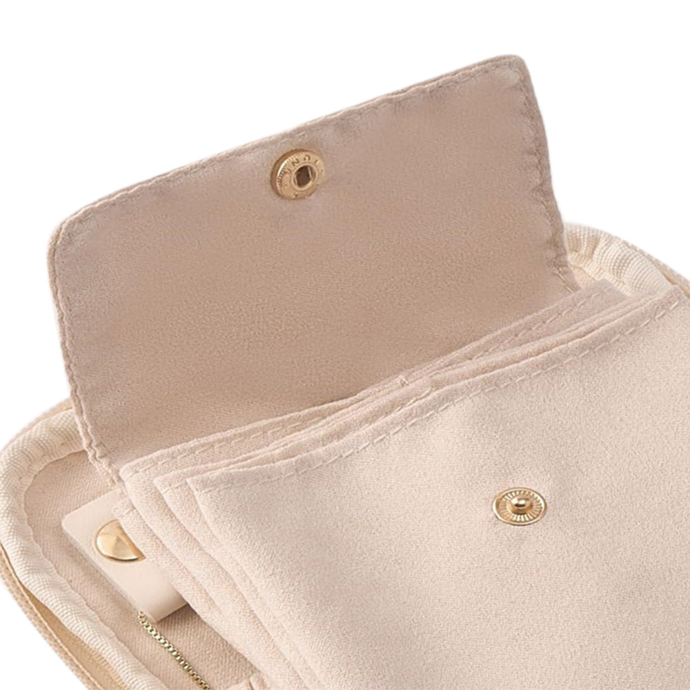 PU Multi Compartment Travel Jewelry Organizer Bag with Velvet Lining